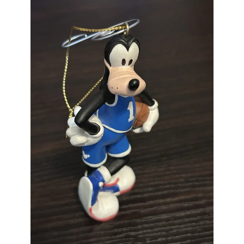 Vintage Disney Sports Goofy Basketball Porcelain Bisque Christmas Ornament 4”